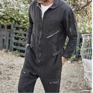 MATTEO Los Angeles Linen Jumpsuit Overall Utility Hobo Mens Large